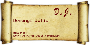 Domonyi Júlia névjegykártya